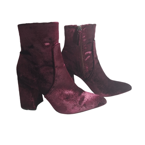 Steve Madden Women's Jaque Burgundy Velvet Ankle Boots 9M - Picture 6 of 15